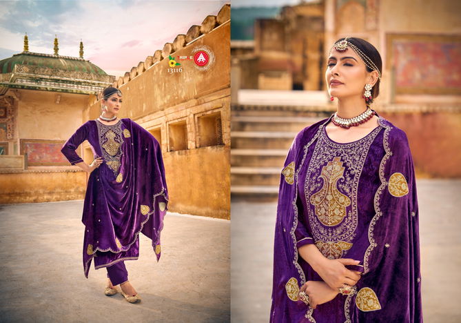 Taj Arabia By Triple Aaa Winter Wear Velvet Designer Salwar Kameez Wholesalers In Delhi